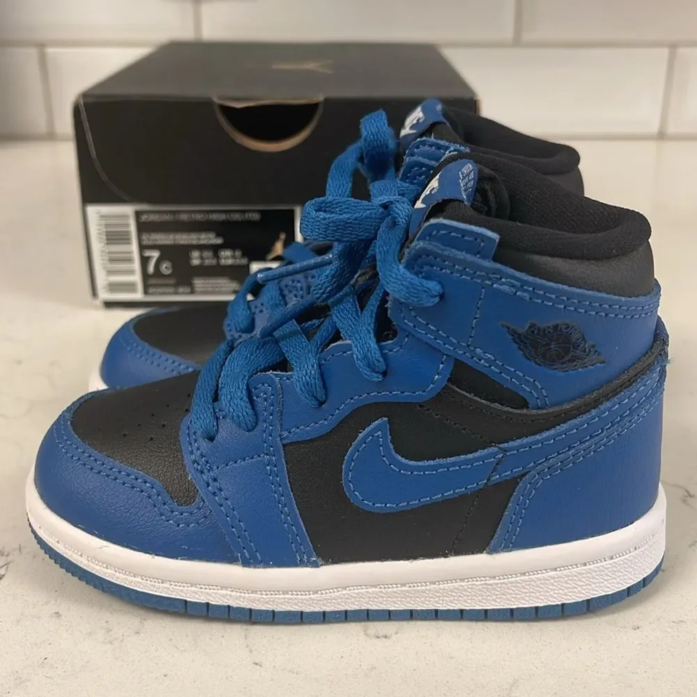 Jordan 1 Retro High OG (TD) AQ2665-404 Dark Marina Blue & Black 7C NEW with Box